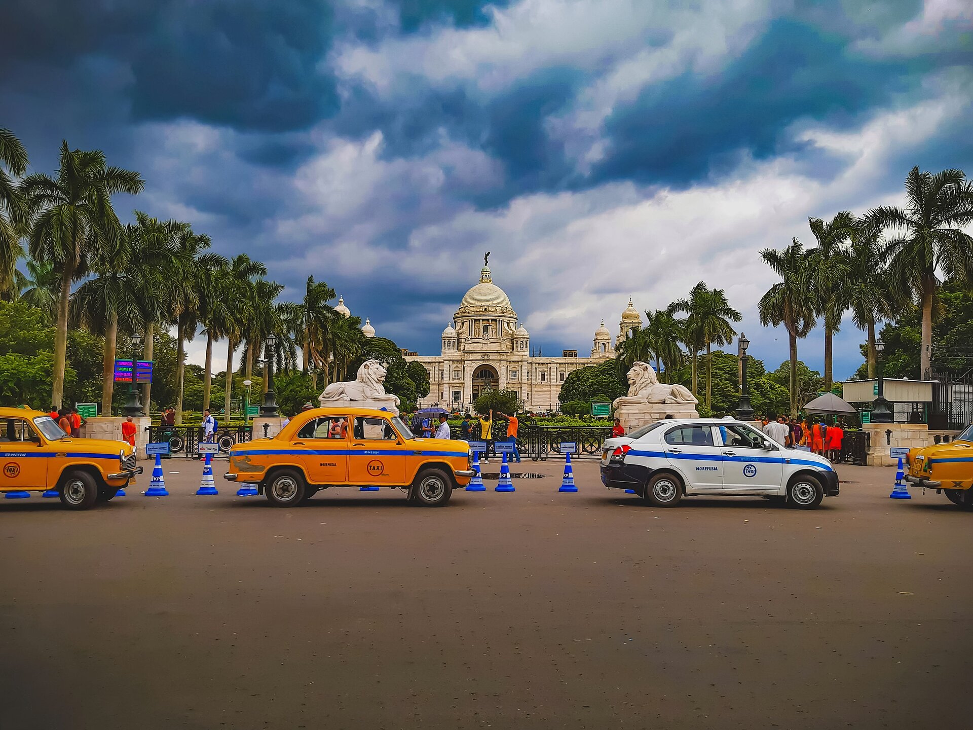 Victoria Memorial bei Kalkutta aus der Ferne