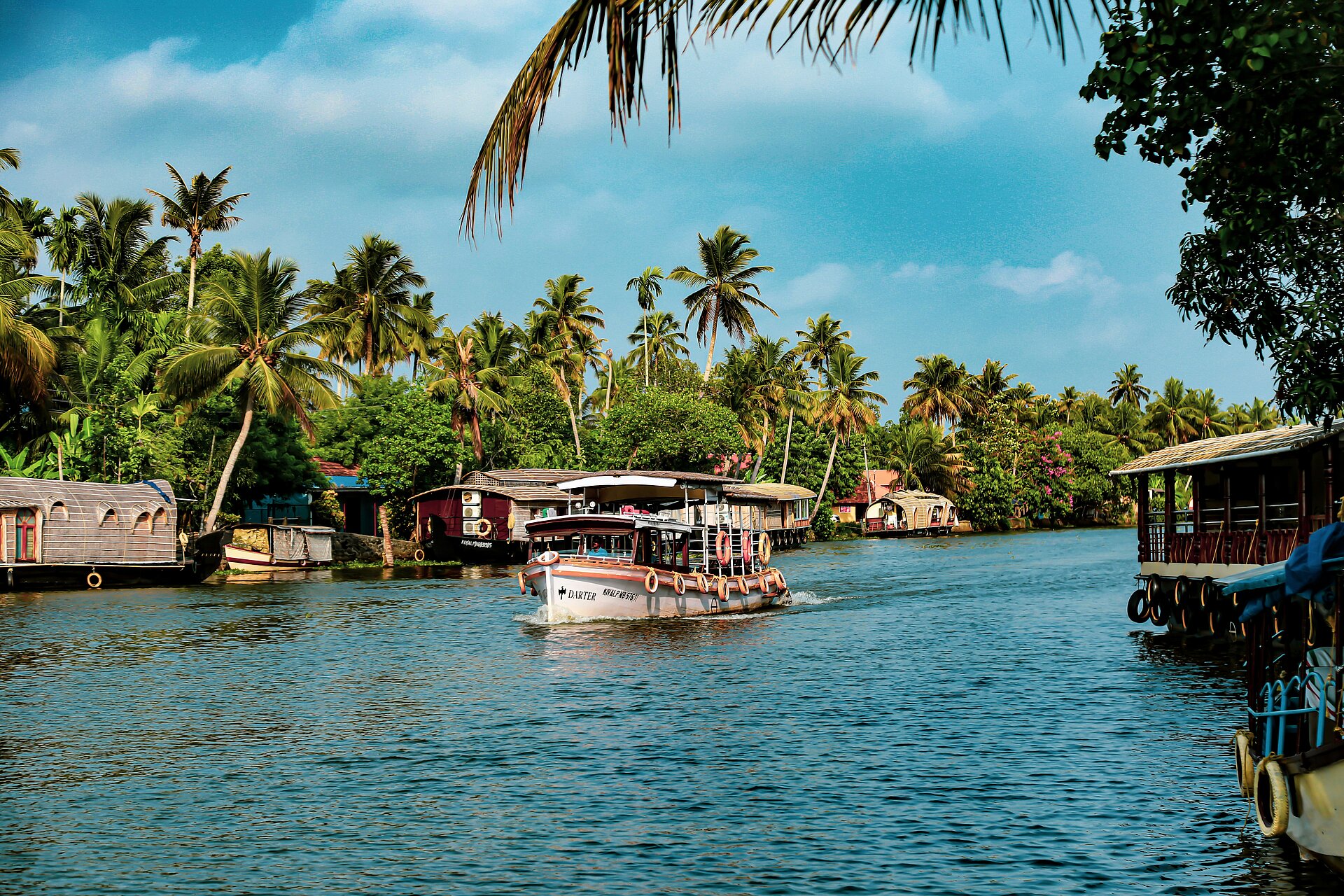 Hausboot auf dem Backwaters bei Kerala