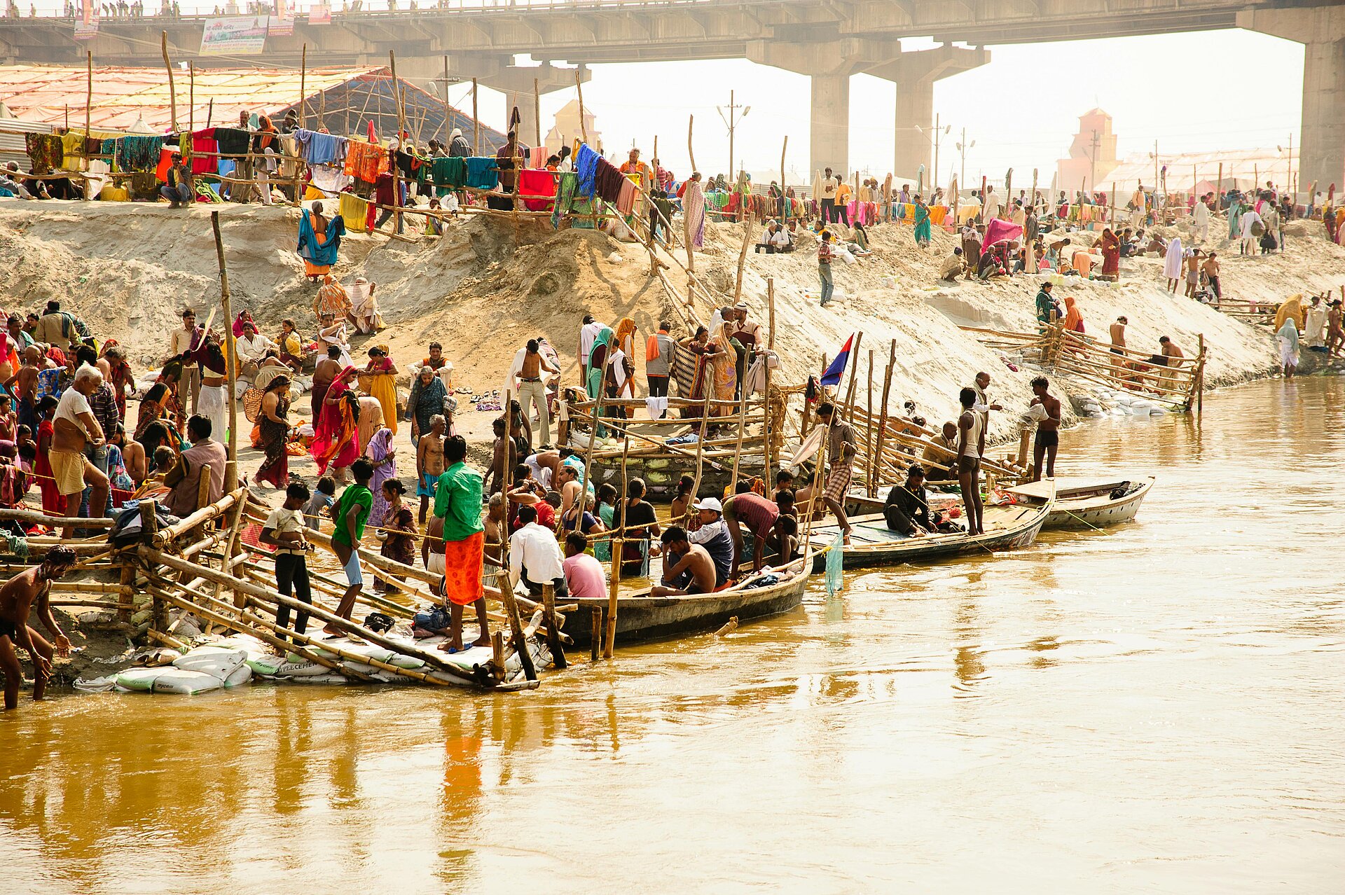 Zusammenfluss Triveni Sangam in Prayagraj