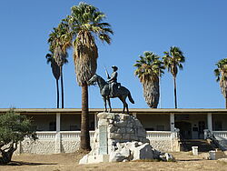 Das berühnmte Reiterdenkmal in Windhoek in Namibia